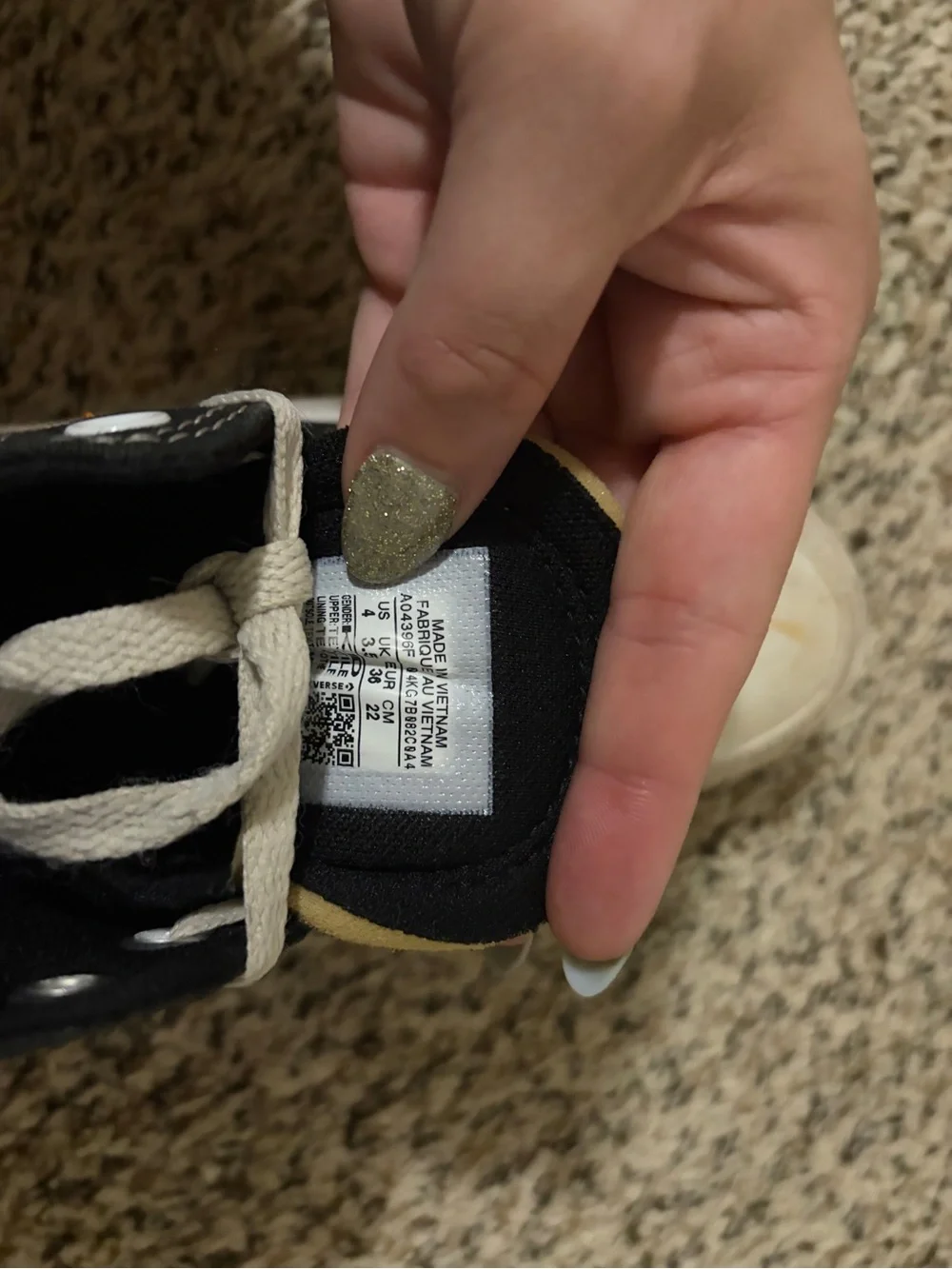Grunge “Far From Chuck” Black High-Top Canvas Sneakers with White Sole - Kids
